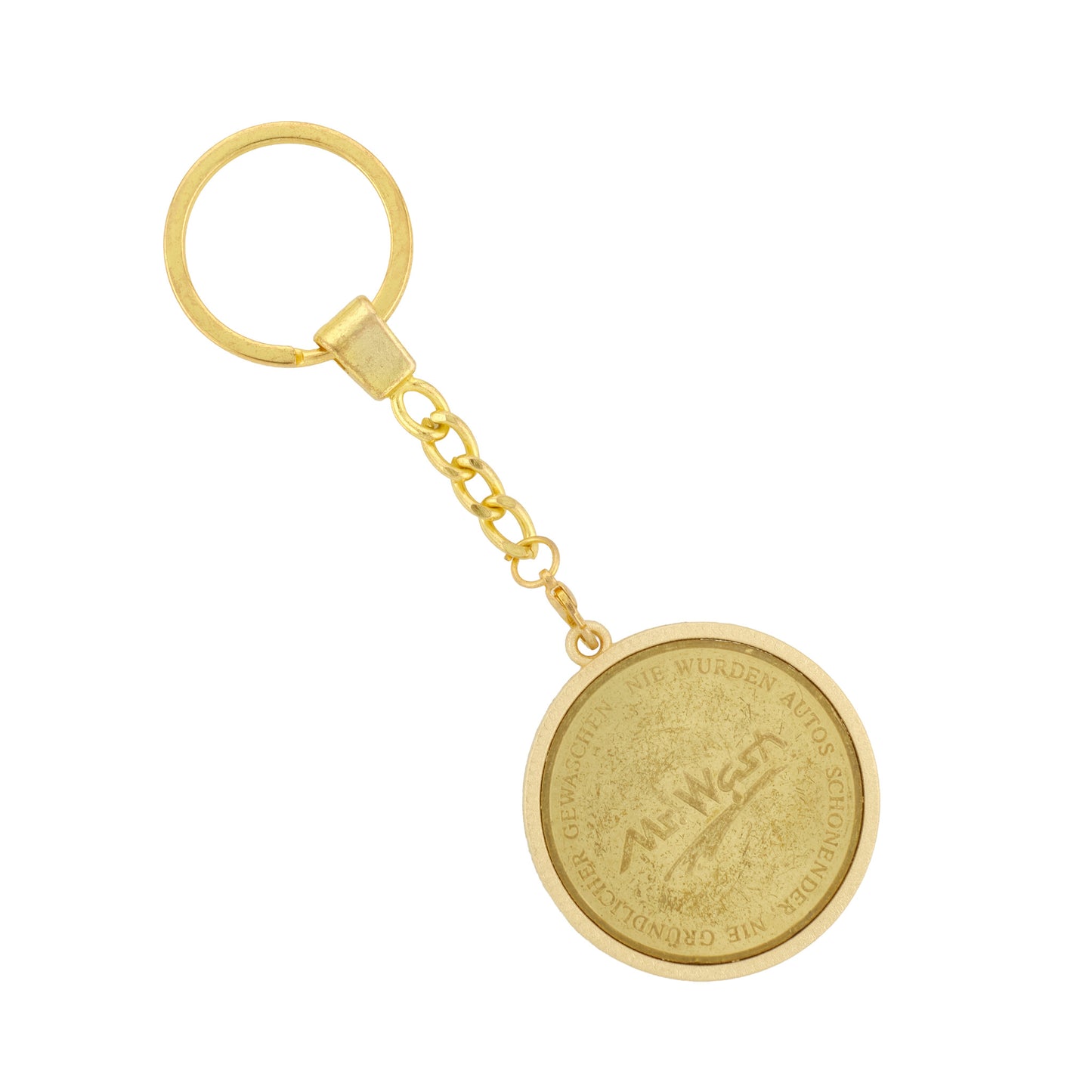 Schlüsselanhänger, goldfarben, Heritage, große Waschmünze Nr. 3, Logoseite