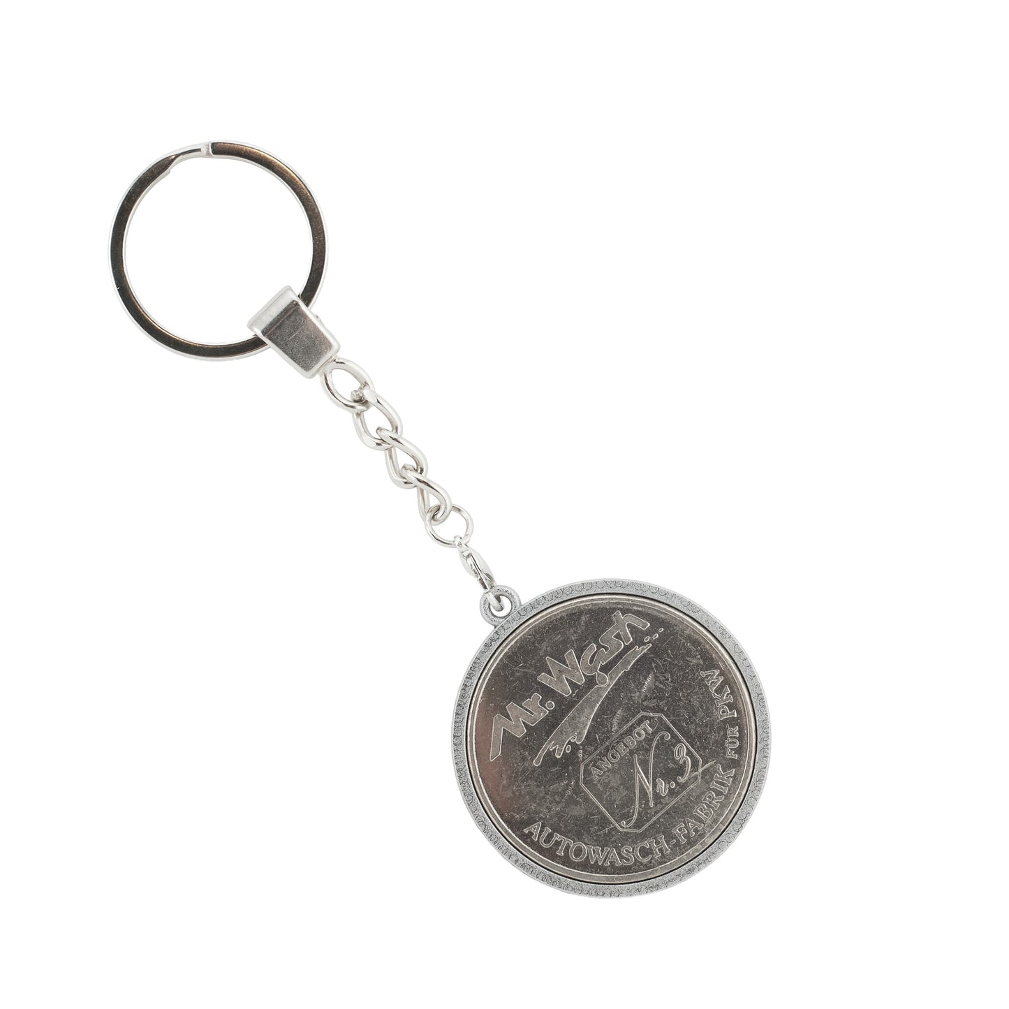 Schlüsselanhänger, silberfarben, Heritage, große Waschmünze Nr. 3