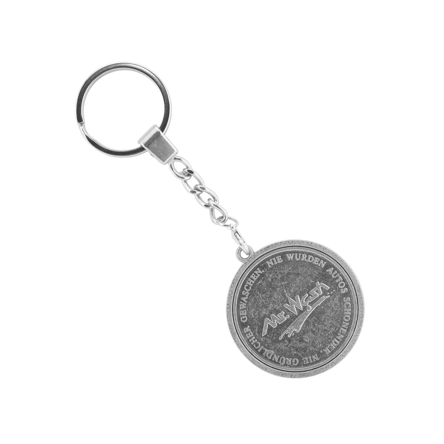 Schlüsselanhänger, silberfarben, Heritage, große Waschmünze Nr. 3, Logoseite