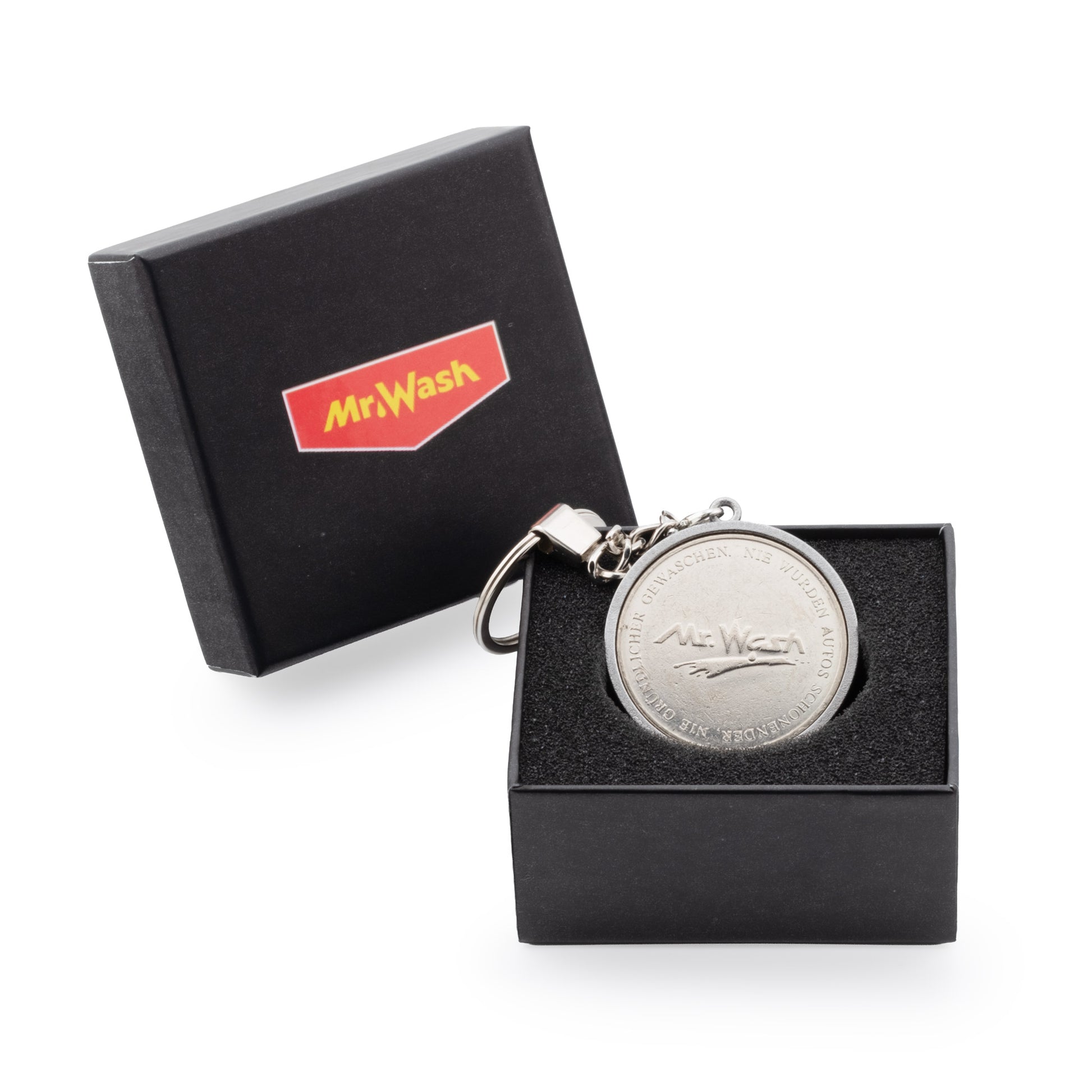 Schlüsselanhänger, silberfarben, Heritage, große Waschmünze Nr. 3 mit Logoseite in Aufbewahrungsbox
