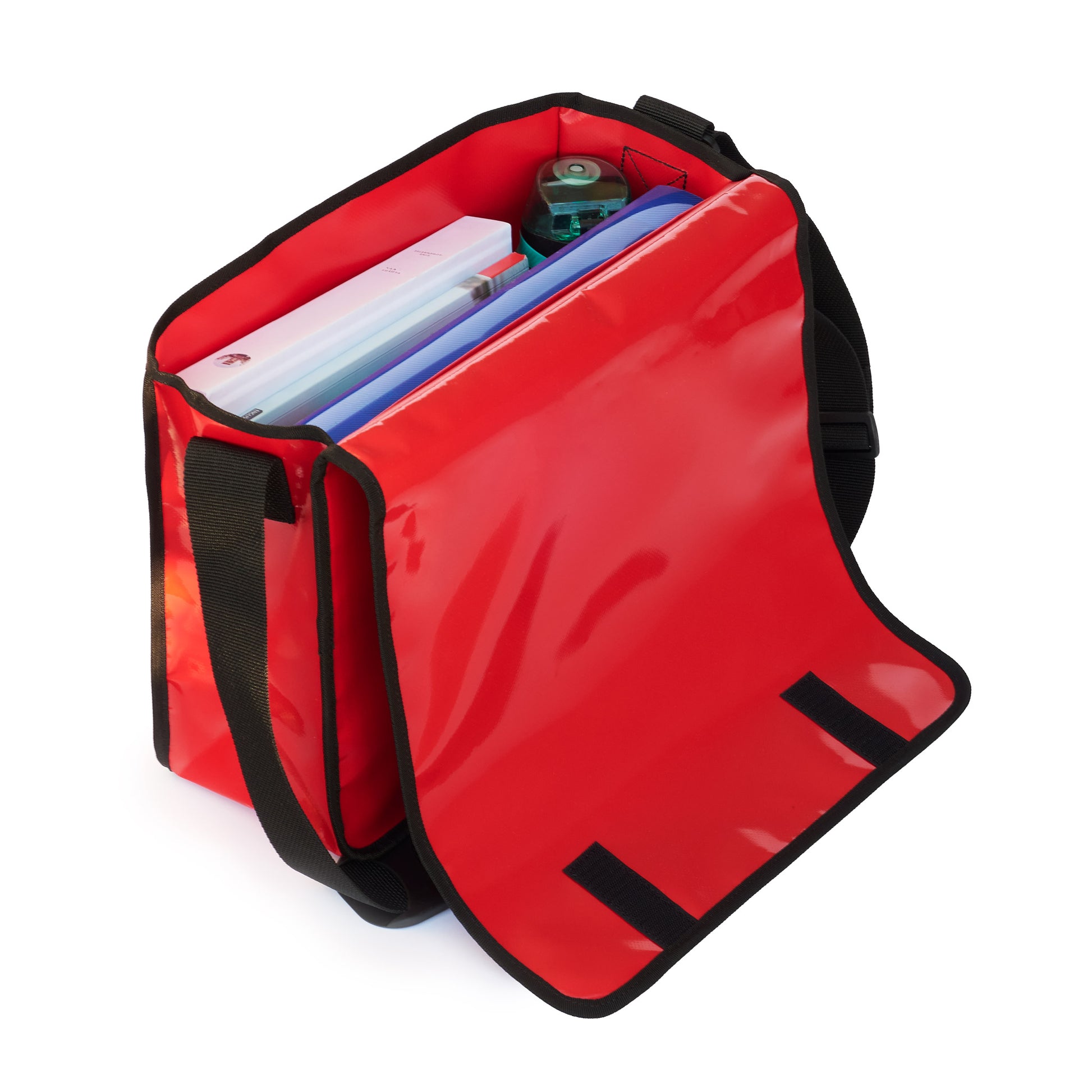 Urban Messenger Tasche Mr. Wash, rot, Ansicht in geöffnete Tasche von oben